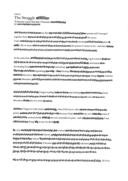 The Struggle . . . an erasure